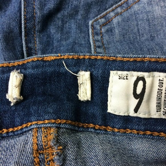 Indigo Rein Women Jean Shorts Size 5 Distressed Mid Rise Denim Medium Wash - Picture 6 of 8